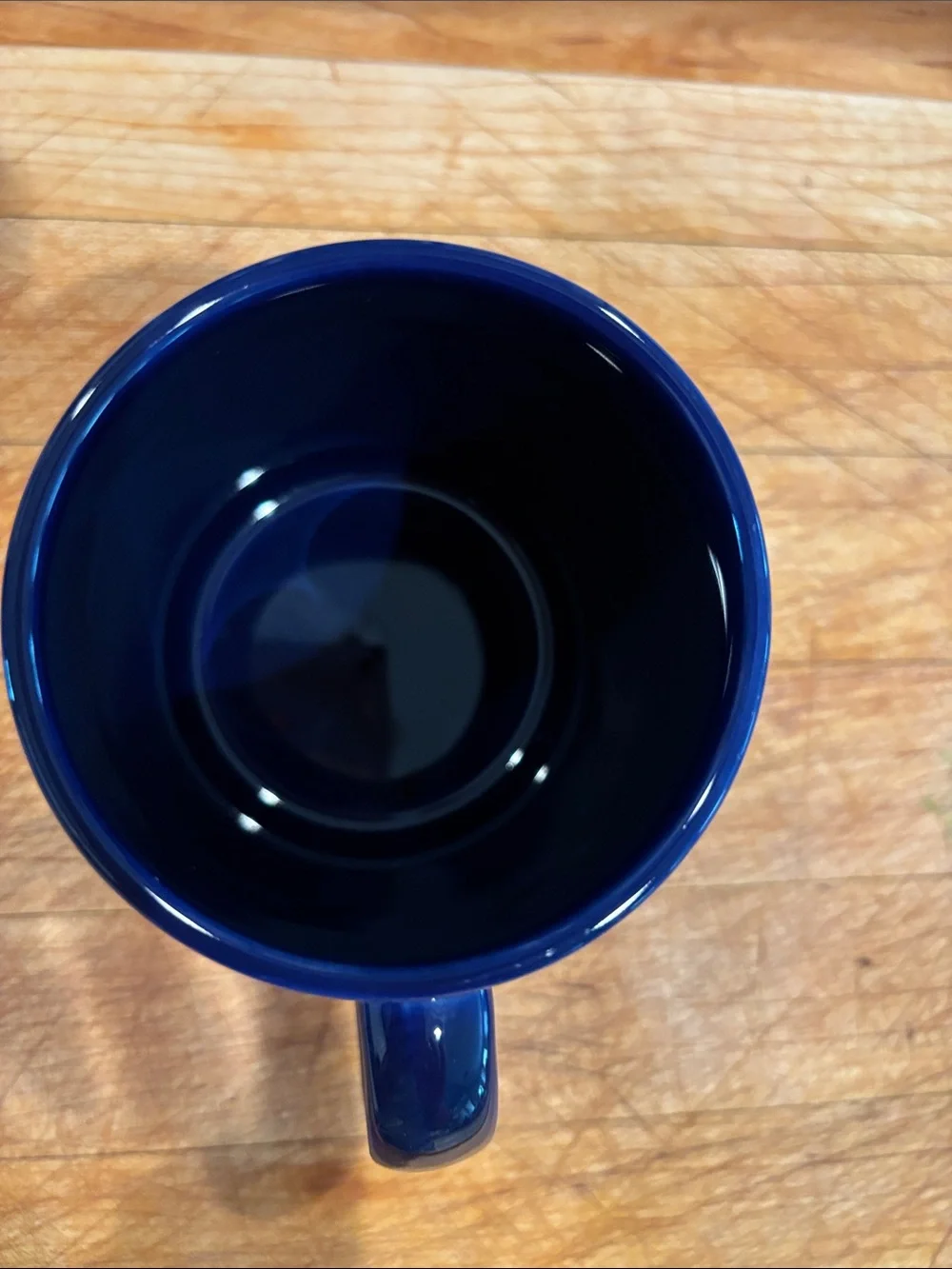 Waechtersbach from Spain Hand Painted 12 oz Mug -Navy Blue Cat sitting in Window